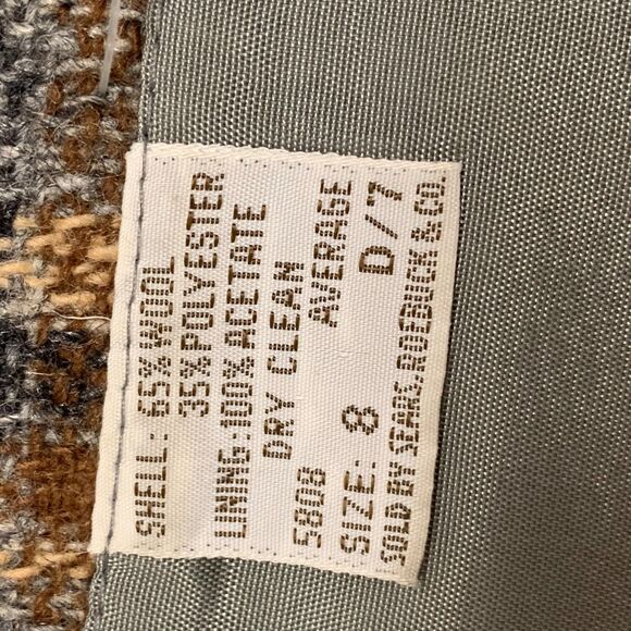 VTG Harrington Square Plaid Womens Blazer Wool Blend 70's Equestrian Boardroom 8 - Picture 9 of 13